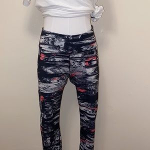 Pink, Black, and White Printed Gym Leggings